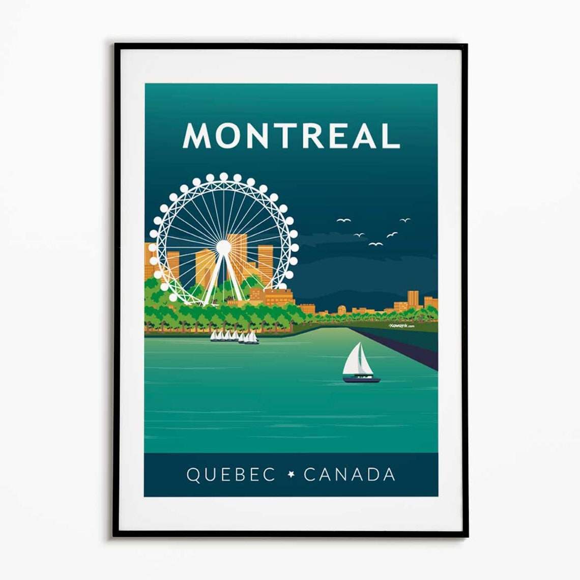 Montreal City Poster. Printed in High Quality Paper. Traveller Etsy UK