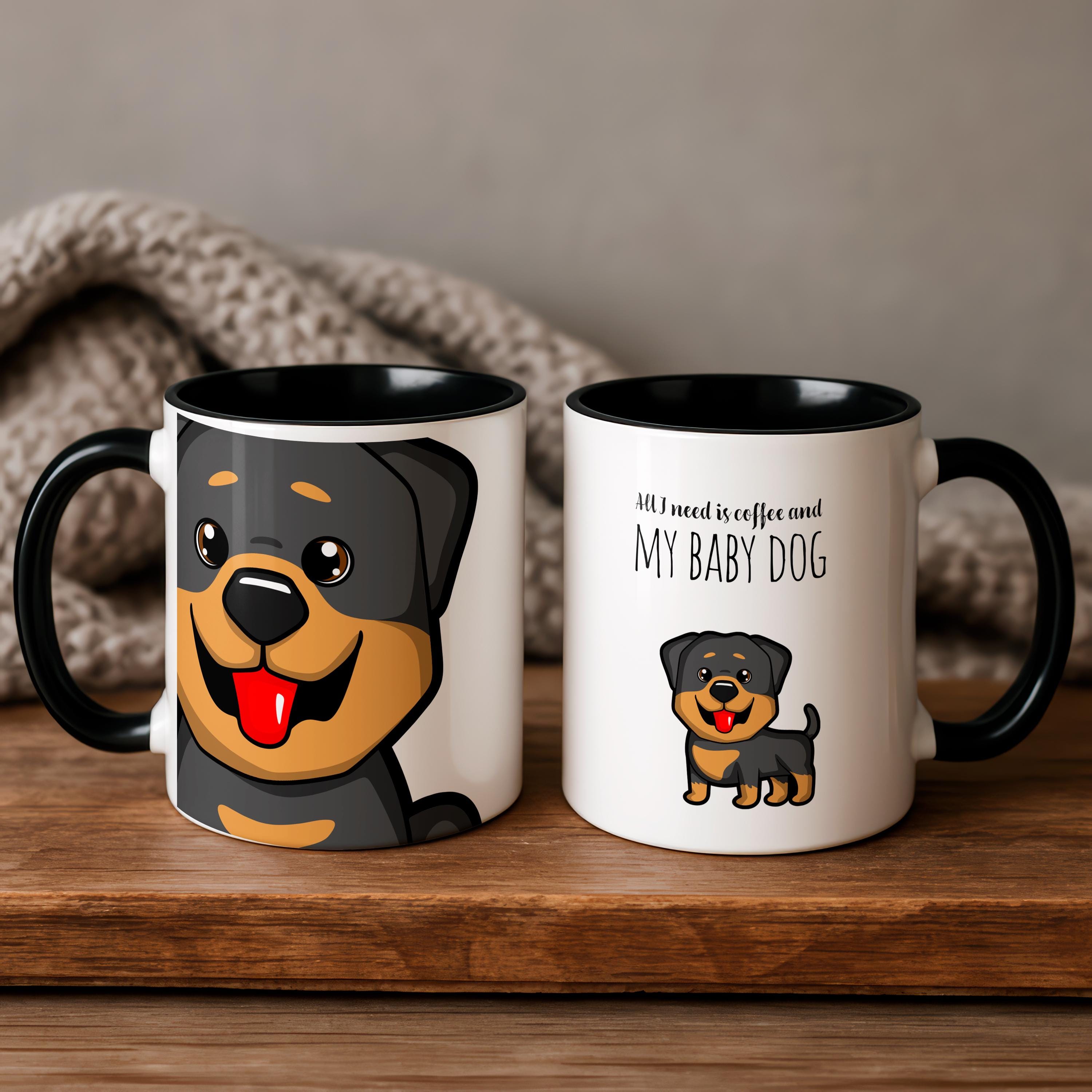 Rottweiler Coffee Mug. Mug for dog lovers. Mug for dog mom. Coffee mug for dogmums