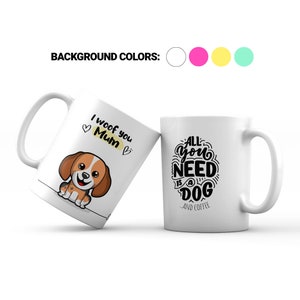 Taza de café Beagle. Taza para los amantes de los perros. Taza para mamá perro. Taza de café para dogmums