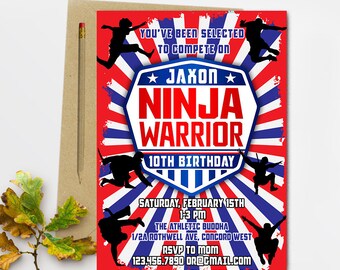 Ninja Warrior Invite Etsy