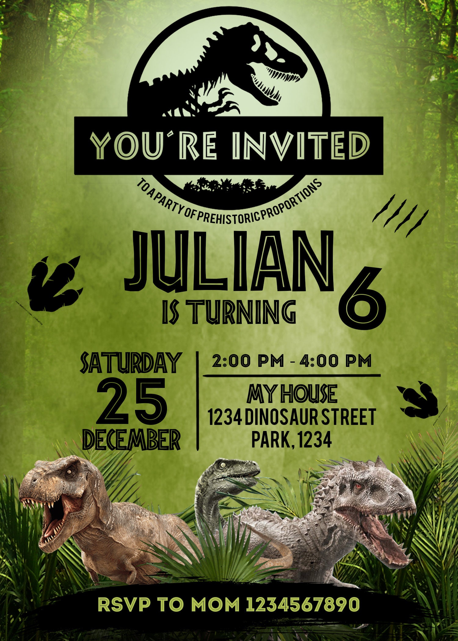 Blank Jurassic World Invitation Template Free