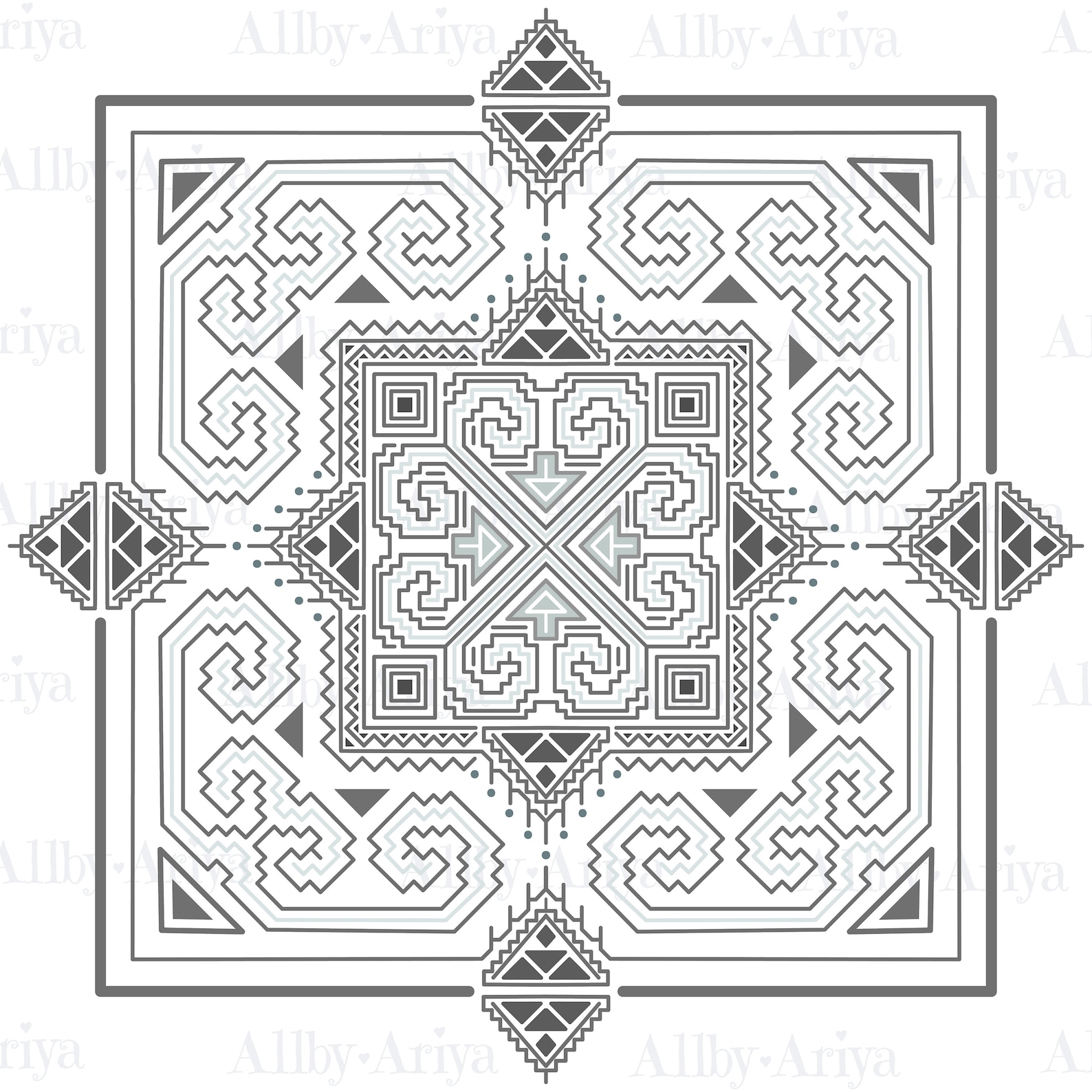 Printable Wall Art Hmong Pattern design abstract snail Hmong Etsy