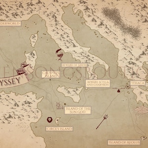Mapa del viaje de Odiseo de EPIC el musical Jorge Rivera-Herrans