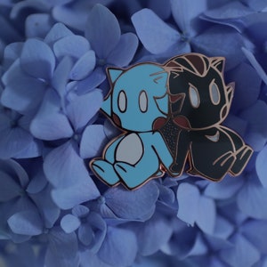 Sonic and Shadow Chao Enamel Pin – Cute Kawaii Gamer Pin – SEGA Fan Gift