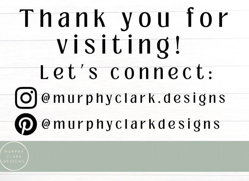 Peut inclure: Merci de votre visite ! Restons connect&eacute;s : @murphyclark.designs @murphyclarkdesigns