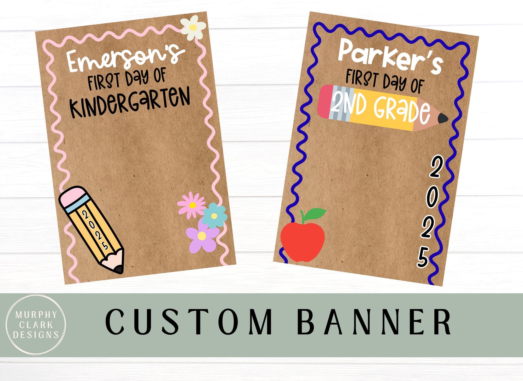 Back to School Banner – Custom Name First Day of School Sign – Classroom Door or Photo Prop – Teacher or Student Decor- School and Classroom