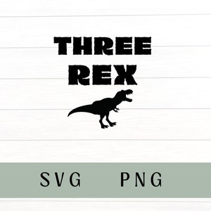 Three Rex svg , three Rex png, third birthday, dinosaur svg, dinosaur png, dinosaur birthday, kids birthday, dinosaur birthday shirt