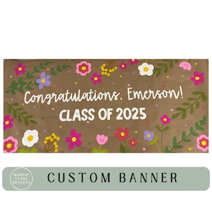 Graduation Banner, brown paper banner, brown paper sign, painted banner, Custom  Banner, Personalized banner, baby shower, bachelorette