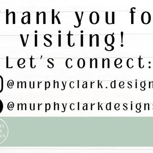 K&ouml;nnte beinhalten: Vielen Dank f&uuml;r Ihren Besuch! Verbinden Sie sich mit uns: @murphyclark.designs @murphyclarkdesigns