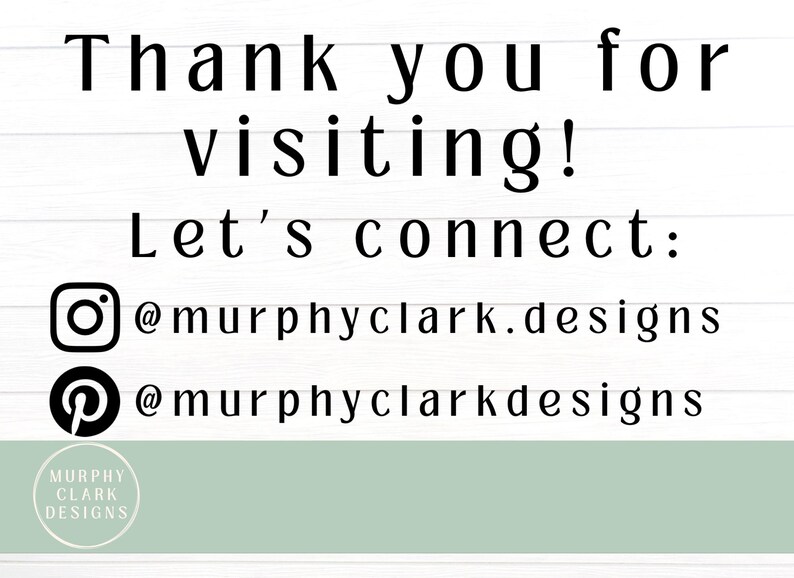 K&ouml;nnte beinhalten: Vielen Dank f&uuml;r Ihren Besuch! Verbinden Sie sich mit uns: @murphyclark.designs @murphyclarkdesigns