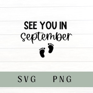 Rendez-vous en septembre svg, Annonce de grossesse 2024, annonce de bébé, date d'échéance de septembre
