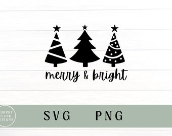 Merry and bright svg, merry and bright png, Christmas svg, Christmas png, holiday svg
