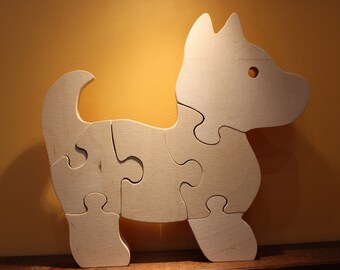 Dog puzzle/ Eco wooden puzzle/ Handmade puzzle/ Decorative puzzle/ Childrens toy