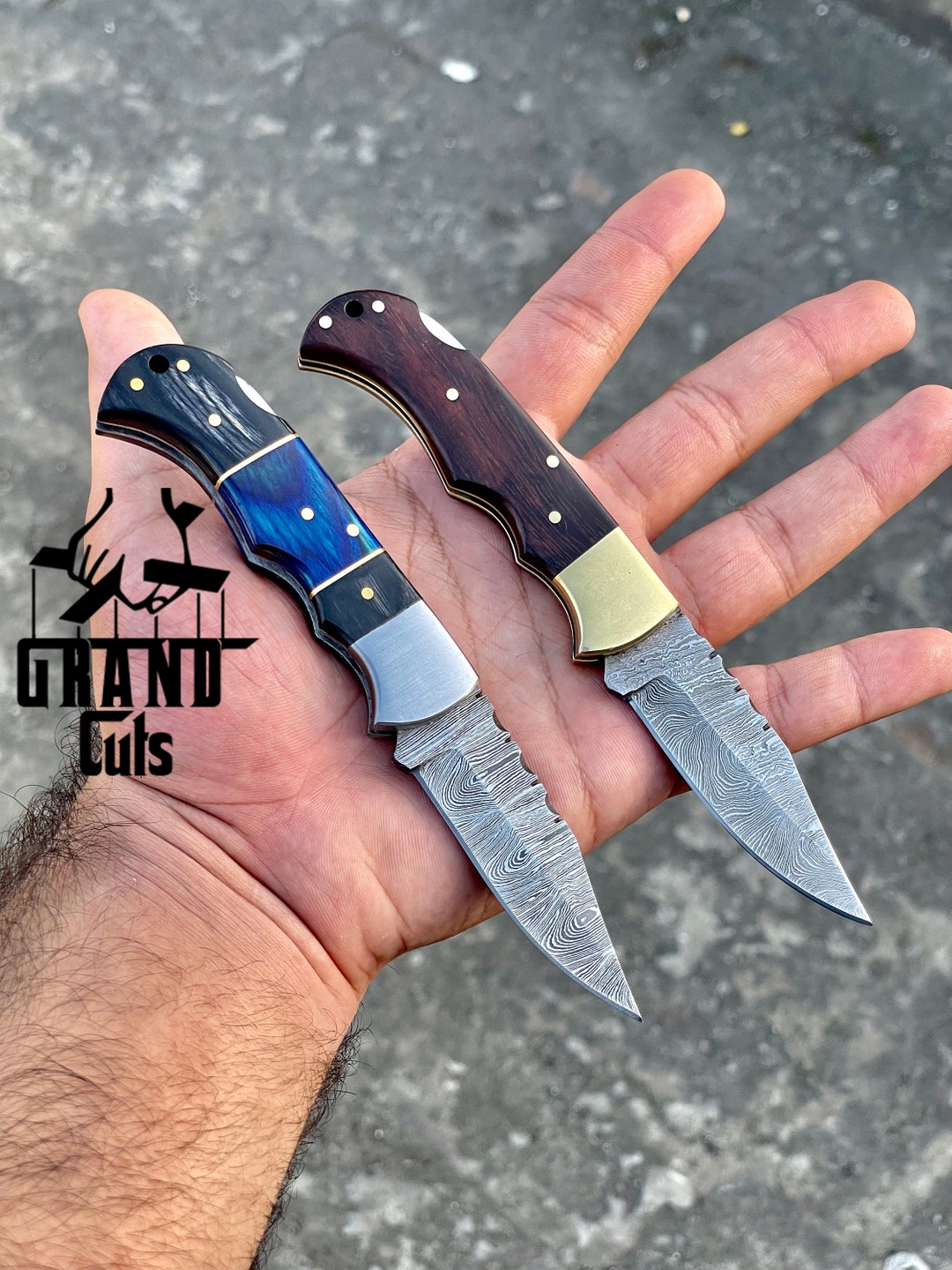 Damascus Steel Easy to Carry Pocket Knife EDC Damascus Etsy