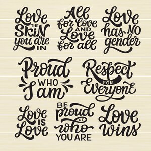 Love Is Love SVG Bundle, Love Wins Svg, LGBTQ Svg cut files, Pride Svg Quotes, Eps, Png, Dxf, files for cricut, silhouette