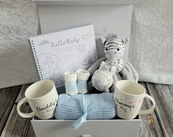 Zebra Baby Boy Gift Box Hamper, Baby Boy Gift Hamper, New Baby Gift Box, Baby Shower Gift Basket, New Parent Gift Box, Zebra Baby Gift Set