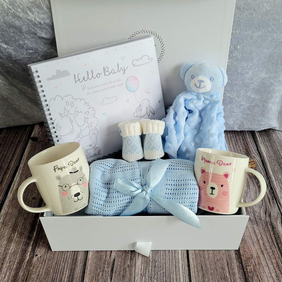 Bear Baby Gift Hamper Baby Boy Gift Hamper New Baby Boy Etsy UK