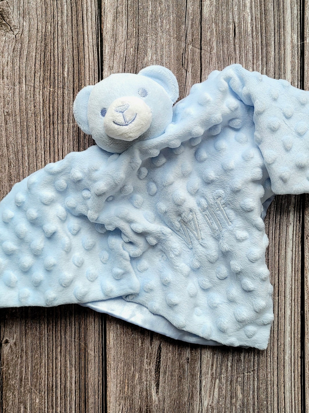 Personalised Baby Boy Comforter Embroided Bear Comforter Personalised