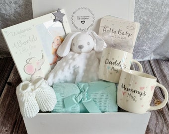 New Baby Gift Hamper, Baby Shower Gift Basket,  New Parents Gift Box,  Newborn Gift Hamper, Unisex Baby Gift Box, Maternity Leave Gift Set