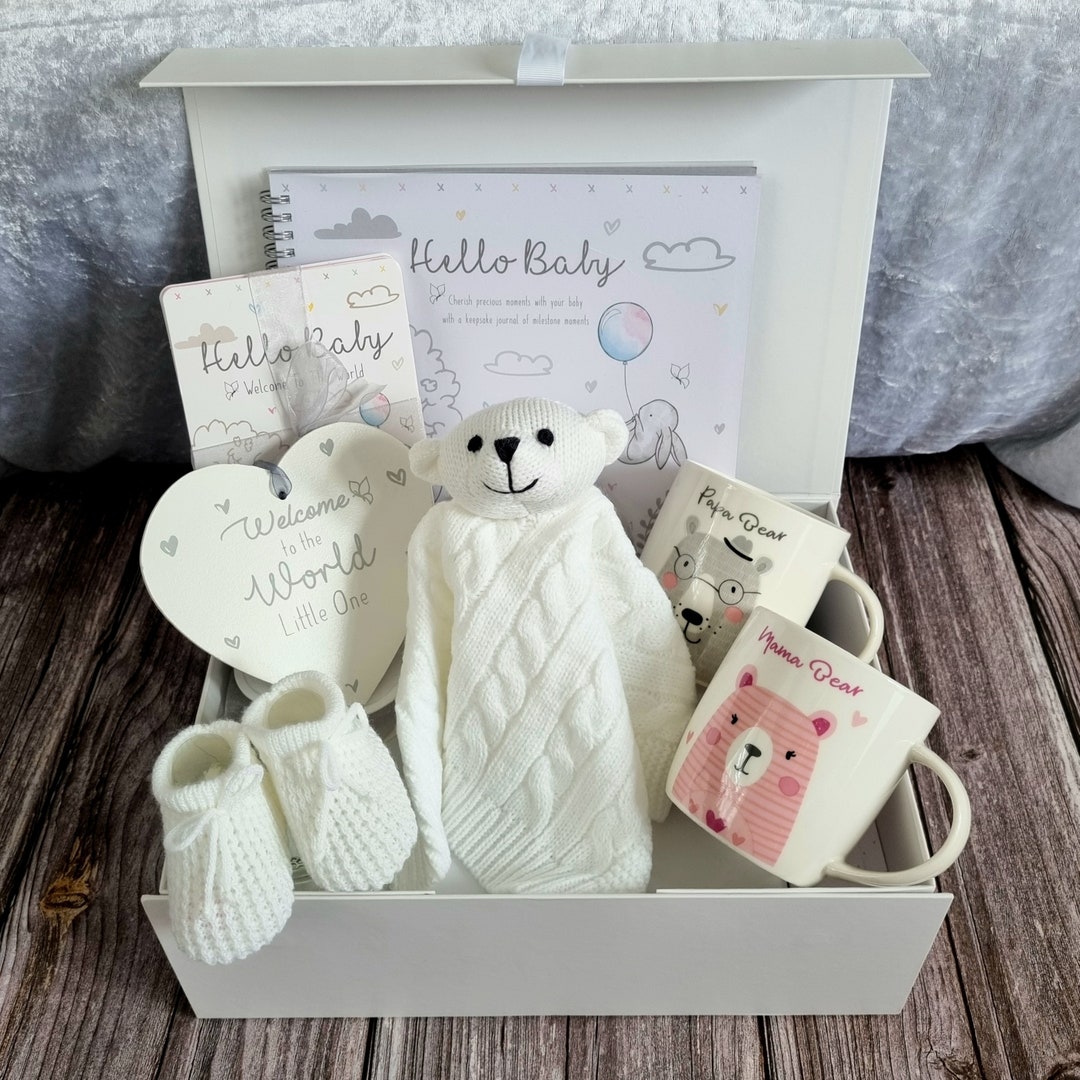 Cable Knit Bear Baby Gift Hamper Unisex New Baby Gift Hamper Etsy UK