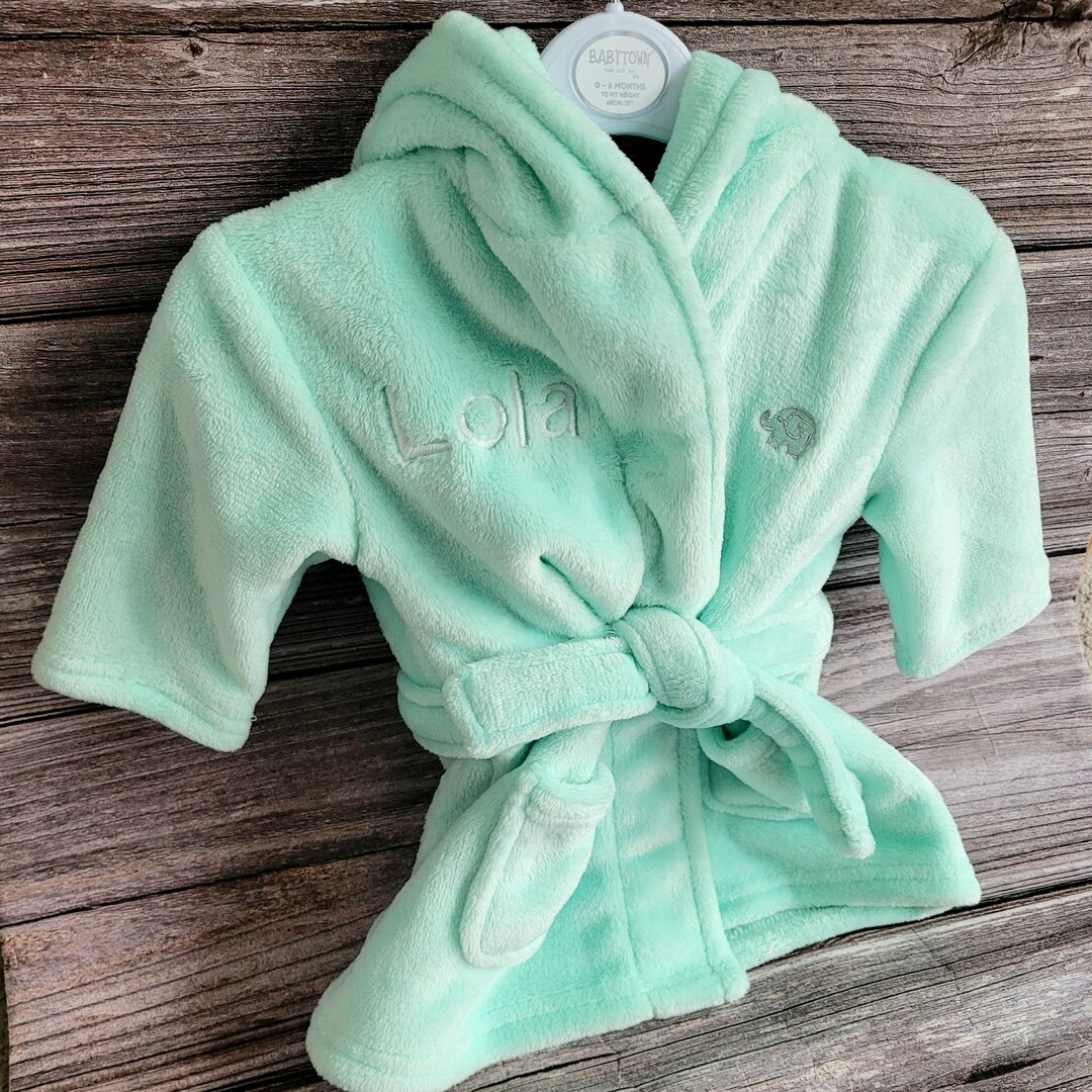 Personalised Baby Dressing Gown Embroided Baby Bath Robe Etsy