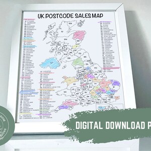 Großbritannien und Irland | Bundle Sales Tracker, Postleitzahlen-Verkaufskarte für Großbritannien, Small Business Tracker, Etsy Sales Tracker