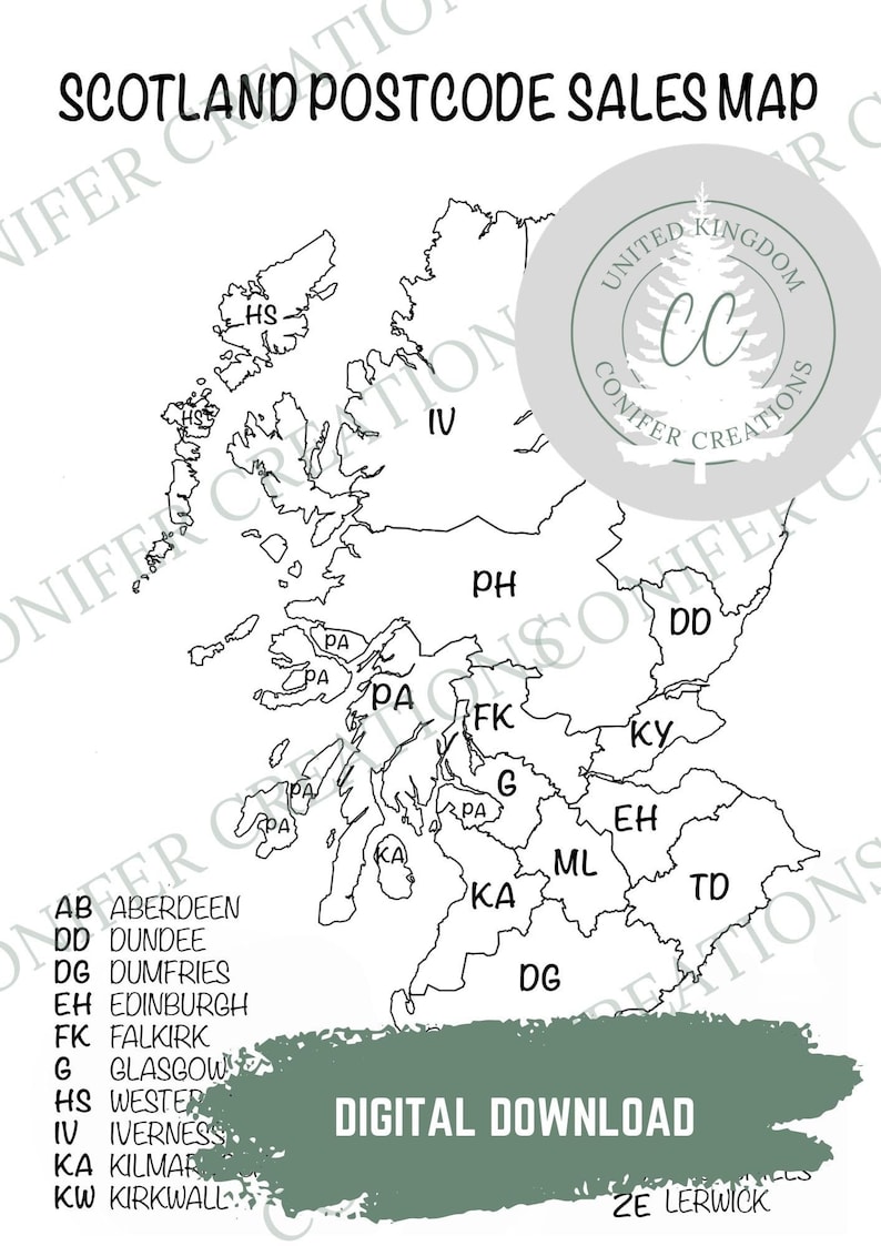 Simple Postcode Map, Scotland Sales Tracker, UK Postcode Sales Map ...