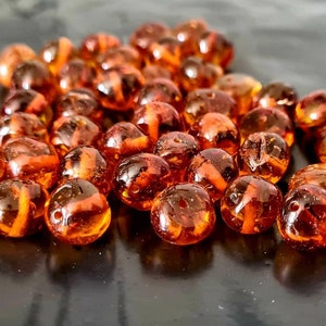 Natural Baltic Amber Beads Cognoc 6.5-8.5mm 40pcs