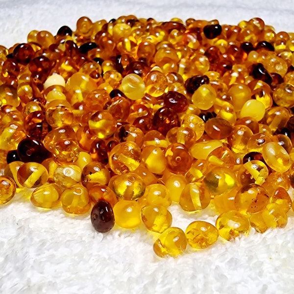 Baltic Amber Beads / Amber Beads / Amber Beads / With Drilled Hole / Jewelry making / Genuine Amber Beads / Mix 50pcs 6-7.5mm