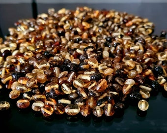 Baltic Amber Beads / Amber Beads / Amber Beads / With Drilled Hole / Jewelry making / Genuine Amber Beads / Green / Oval  30-.-100pcs