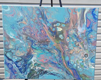 TRANQUIL REASONS - Unique, Original Abstract Acrylic Flow painting 16x20 Inch