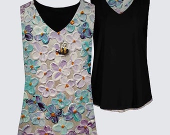 Reversible, Sleeveless Dressy Tank top, designed from my art