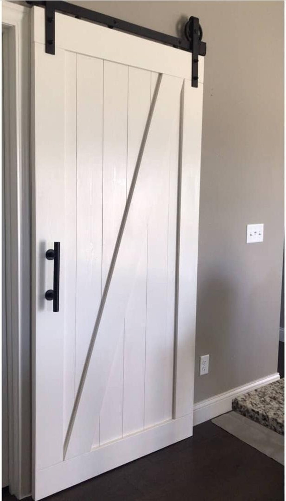 Framed Z Brace Sliding Barn Door White customizable finish Etsy