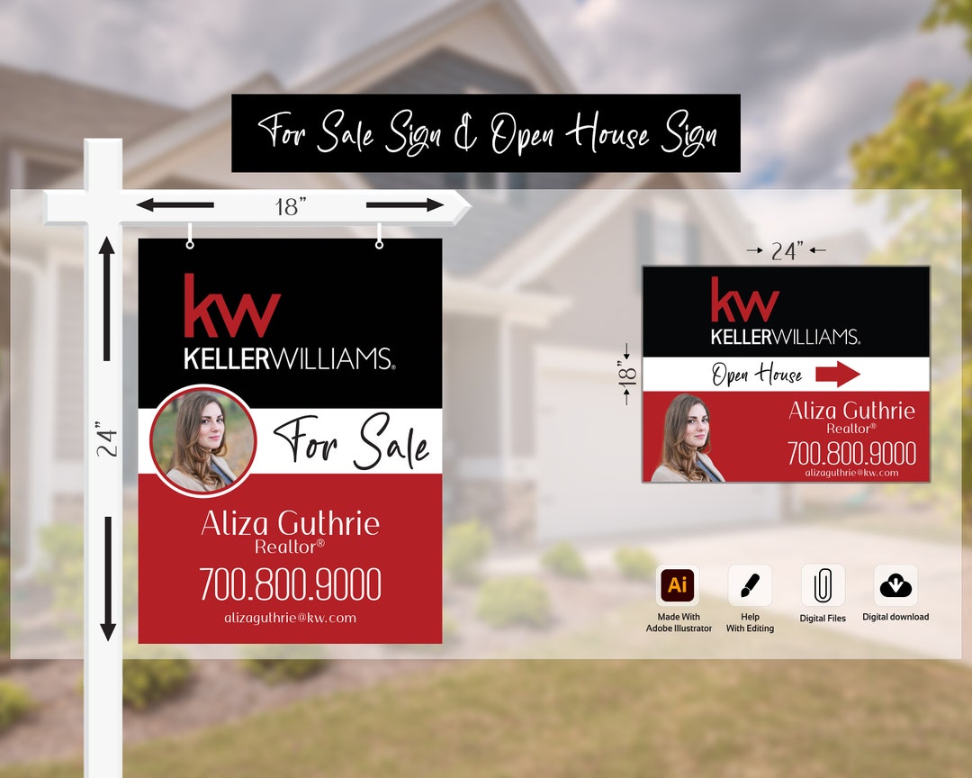 Yard Sign Design, Keller Williams, Digital Templates, for Sale Sign Yard Sign Design, Keller Williams, Digital Templates, for Sale Sign