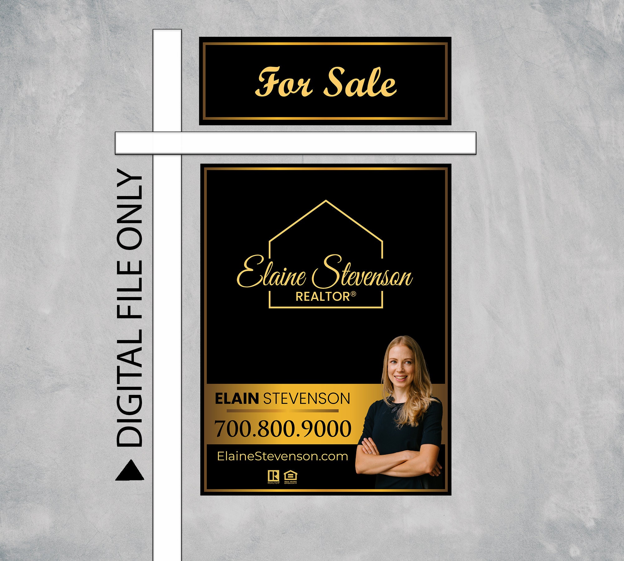 Real Estate Agent Yard Sign Design Including 4 Riders Etsy