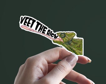 Yeet the Rich Lizard Sticker: Weatherproof Vinyl Decal