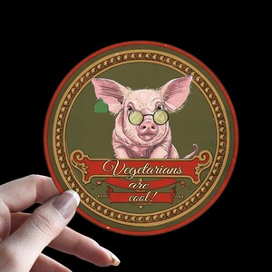 Stickers Les végétariens, c'est cool, Végétalien, DÉFENDRE LES ANIMAUX, Des amis, pas la nourriture, Droits des animaux, La viande, c'est un meurtre, Alimenté par des plantes, Cadeau pour végétalien