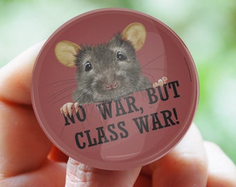 No War But Class War Pinback Button: Anti-Capitalist Badge
