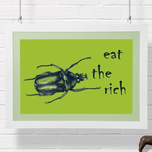 Mangia i ricchi dai da mangiare ai poveri Stampa/Anticapitalismo/Socialismo/Poster anarchico/Sinistra/Tassare i ricchi/Comunista/Una guerra di classe soluzione