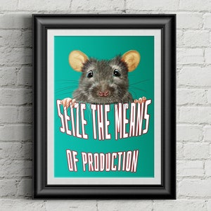 Saisir les moyens de production print, Affiche anticapitaliste, Socialiste, Anarchiste, Gauchiste, Carte cadeau, Estampes