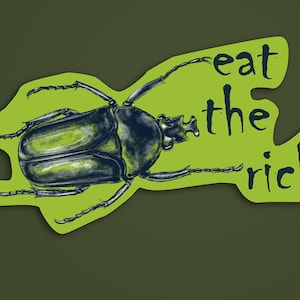 Mangia gli adesivi ricchi, socialista, adesivo anticapitalista, marxista, radicale, comunista di sinistra, adesivi socialisti, il capitalismo è un culto della morte