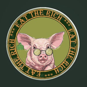 Hungry?, Eat the rich!, Stickers, Durable, Weather resistant, Vinyl stickers, Punk, Socialist, Anti capitalism, Anarchist, IWW, Tax the rich