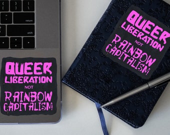 Pegatina de liberación queer: vinilo punk anticapitalista