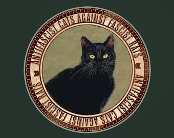 Antifa, Antifascist cats against fascist rats Stickers, Durable, Weather resistant vinyl stickers, Antifascist Cats Friends, Anti-racist