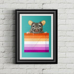 Lesbian Sunset Flag POSTER, LGBTQ, Pride Print, links, sozialistisch, Lesbian Pride Flag Poster, Drucke, queere Kunst, Lesbian Pride Dekor, Wandkunst