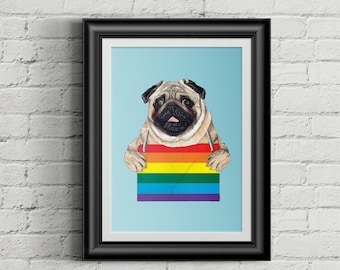 Rainbow Flag LGBT Poster: Pride Wall Art Print
