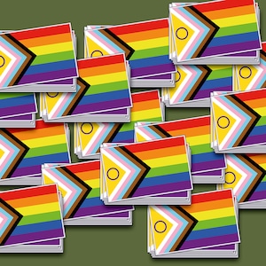 15 pack inclusief Progress Pride Flag-ministickers, weerbestendige vinylstickers, regenboog, LGBTQAA, LGBTQ+, Intersex Inclusive