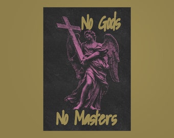 No Gods no Masters Sticker, Rechteck Sticker, Anarchy, Wasserfeste Sticker, Anarchy is the new black, Anarcho-Punk, Punk, Anarchismus Sticker