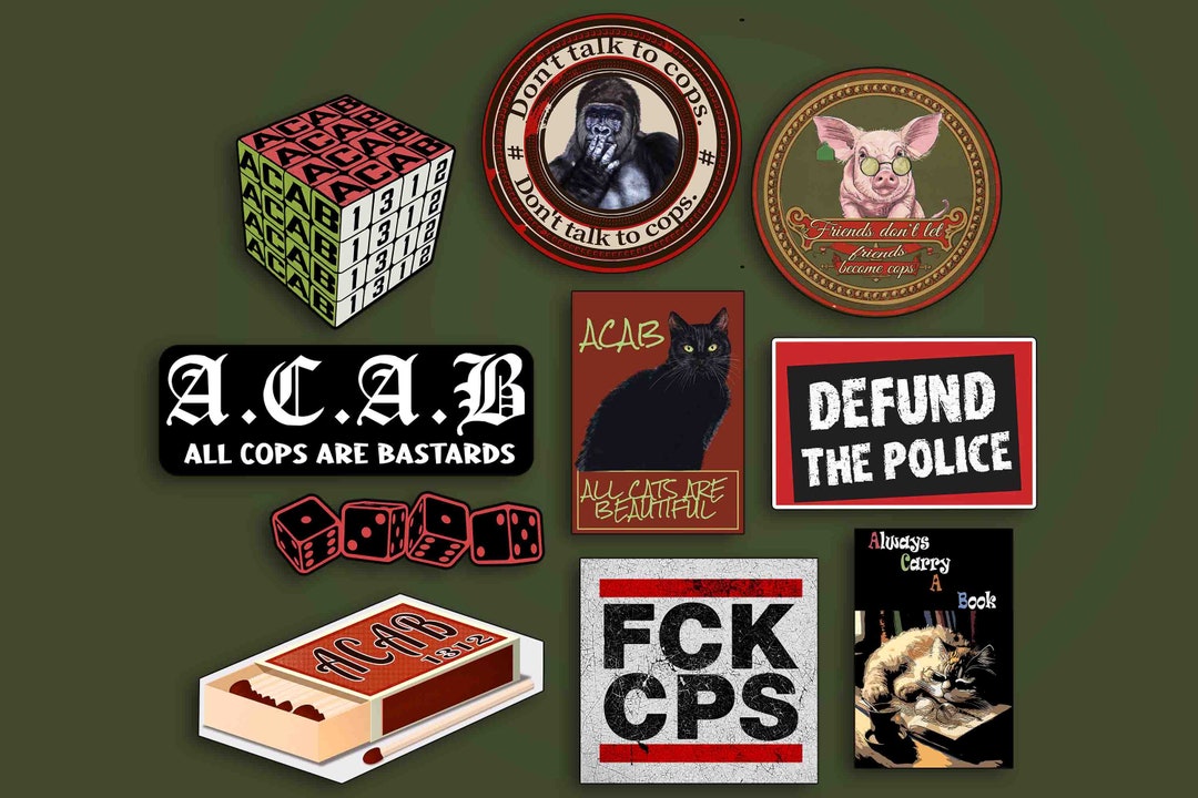 Pack 10 1312 (against Police Brutality) Stickers, ACAB Sticker Bundle ...