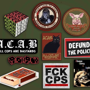 Pack 10 1312 (tegen politiegeweld) stickers, ACAB stickerbundel, 1312 sticker, Antifa, politiek, Defund The Police, No Justice No Peace